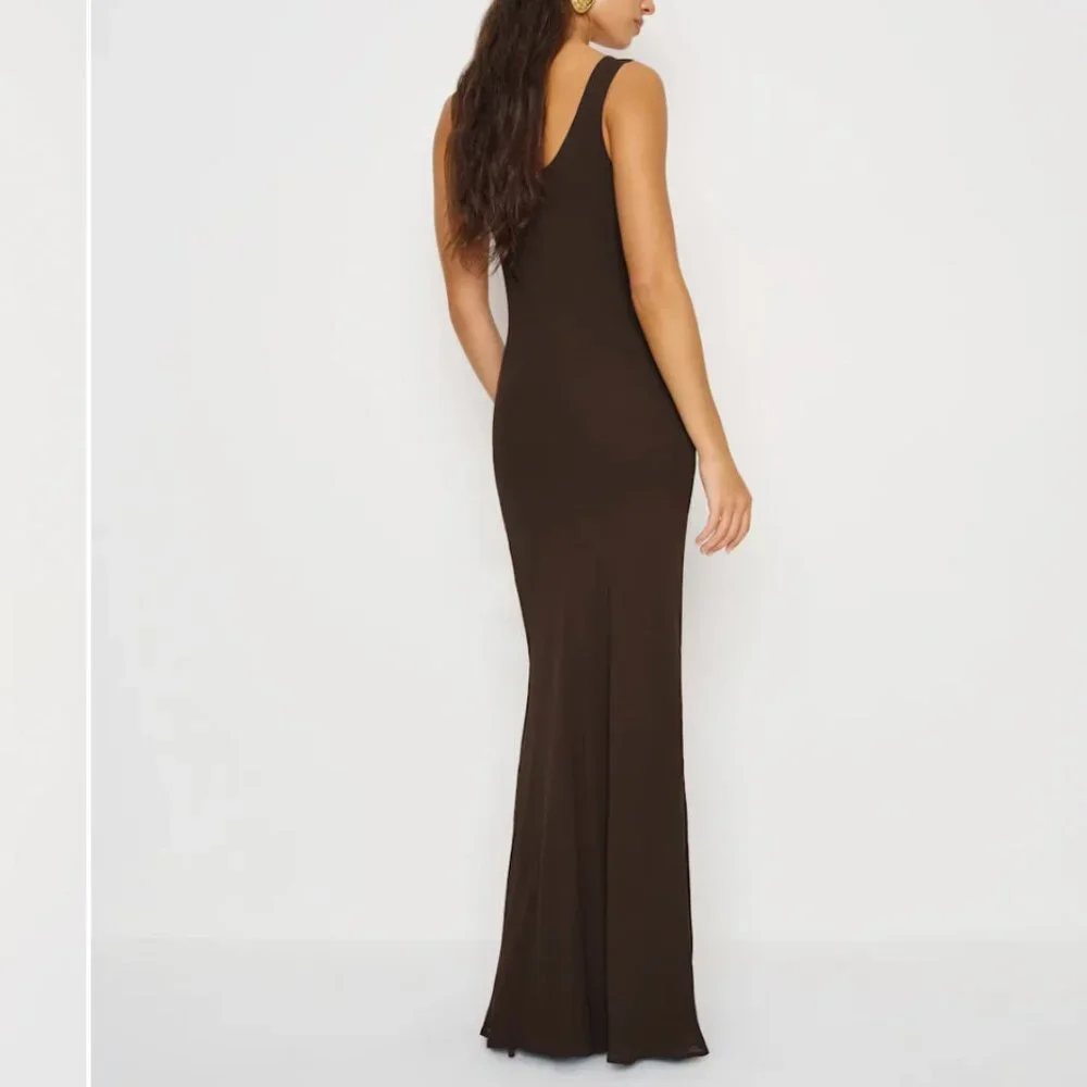 Reformation Annabelle Dress Brown - Size 6 - Picture 3 of 4